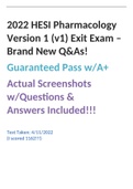 2022 HESI Pharmacology Version 1 (v1) Exit Exam – Brand New Q&As!