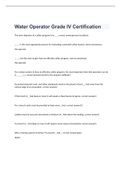 Water Operator Grade IV Certification exam 2023 with 1oo% correct answers