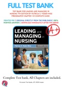 Test Bank For Leading and Managing in Nursing 7th Edition By Patricia S. Yoder-Wise 9780323449137 Chapter 1-31 Complete Guide .