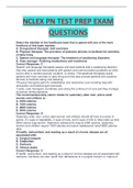 NCLEX PN EXAM TEST PREP QUSTIONS AND ANSWERS NEW UPDATED AND LATEST ACTUAL COMPLETE GUIDE SOLUTION (202/2023) SERIES.