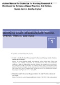 Solution Manual for Statistics for Nursing Research A Workbook for Evidence-Based Practice, 3rd Edition, Susan Grove, Daisha Cipher