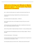 Defensive driving.com Wheels In Motion Answers (quiz 1 - 6 and exam) Top Exam Questions & Answers. 