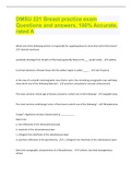 DMSU 221 Breast practice exam Questions and answers, 100% Accurate, rated A