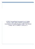 ATI RN Concept-Based Assessment Level 1 Online Practice A 2023 / RNSG 1430 RN Concept-Based Assessment Level 1 Online Practice A 2023 – San Antonio College | 100 % CORRECT (100 Q & A)