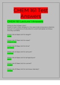 CHEM 161 Test Answers (LATEST  UPDATE) ALL ANSWERS CORRECT