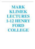 MARK KLIMEK WRITTEN 1-12 LECTURES IN 90 PAGES WITH ADDED FIGURES HENRY FORD COLLEGE