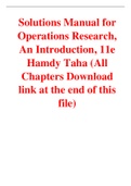 Operations Research, An Introduction 11th Edition By Hamdy Taha (Solutions Manual)