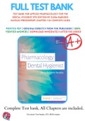 Test Bank For Applied Pharmacology for the Dental Hygienist 8th Edition by Elena Bablenis Haveles 9780323595391 Chapter 1-26 Complete Guide .