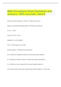 Math Accuplacer Exam Questions and answers, 100% accurate, rated A