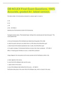 OB NCLEX Final Exam Questions, 100% Accurate, graded A+. latest version.