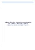 NURSING RNSG 2221 jurisprudence QUESTIONS AND 100% CORRECT ANSWERS ( ANSWERS CORRECTLY HIGHLIGHTED IN YELLOW )