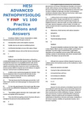 HESI Advanced Pathophysiology FNP V1 & 2 100 Practice Questions and Answers (COMBINED PACKAGE) for 2022, 2023 Exam