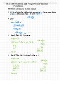 Derivatives and Properties of Inverse Functions