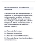 HESI Fundamentals Exam Practice Questions WITH ANSWERS