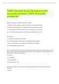 CADC Sample Exam Questions with accurate answers, 100% Accurate, graded A+