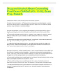 Drug and Alcohol Abuse Counseling Final Exam CAADAC (Ch. 11-16), Exam Prep. Rated A