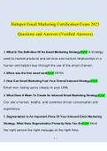 Hubspot Email Marketing Certification Exam 2023 Questions and Answers (Verified Answers)