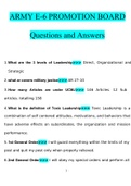 ARMY E-6 PROMOTION BOARD STUDY GUIDE Questions Verified With 100% Correct Answers