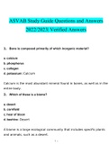 ASVAB Study Guide. Questions Verified With 100% Correct Answers