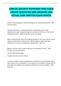 ANNUAL SECURITY REFRESHER TRIAL EXAM UPDATE QUESTIONS AND ANSWERS 2023 ACTUAL 100% WRITTEN EXAM UPDATE