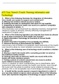 ATI Nurse's Touch Nursing informatics and Technology 2022/2023 | NR 306 Nursing informatics and Technology