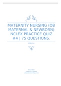 Maternity Nursing (OB Maternal & Newborn) NCLEX Practice Quiz #4 | 75 Questions