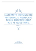 Maternity Nursing (OB Maternal & Newborn) NCLEX Practice Quiz #3 | 75 Questions