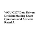 WGU C207 Data Driven Decision Making Exam Questions and Answers Rated A