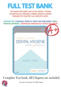 Test Bank For Darby and Walsh Dental Hygiene 5th Edition By Jennifer A Pieren; Denise M. Bowen 9780323477192 Chapter 1-64 Complete Guide .