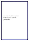 Answers to End of Unit Questions For Fundamentals of HVACR Second Edition.