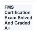 FMS Certification Exam Solved And Graded A+