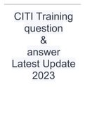 CITI training question & answer Latest Update 2023.