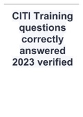 CITI Training questions correctly answered 2023 verified