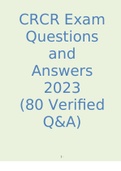 CRCR Exam Questions and Answers 2023 (80 Verified Questions & Answers)