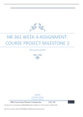 NR 361 WEEK 4 ASSIGNMENT: COURSE PROJECT MILESTONE 2