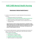 Exam 2 - NUR2488 / NUR 2488 (Latest 2023 / 2024) : Mental Health Nursing - Rasmussen