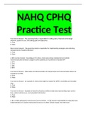 NAHQ CPHQ Practice Test (solved)