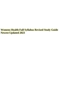 Womens Health Full Syllabus Revised Study Guide Newest Updated 2023.