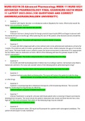 NURS-6521N-30-Advanced Pharmacology WEEK 11 NURS 6521 ADVANCED PHARMACOLOGY FINAL EXAM/NURS 6521N WEEK 11 LATEST 2023-2024 (100 QUESTIONS AND CORRECT ANSWERS)AGRADE(WALDEN UNIVERSITY)