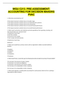 WGU C213. PRE-ASSESSMENT: ACCOUNTING FOR DECISION MAKERS PVAC