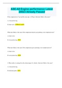 ASE-A8 Engine performance Latest 20023 Already Passed