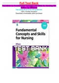 Test Bank for Fundamental Concepts and Skills for Nursing 6th  Edition by Williams (Full Test Bank, 100% Verified Answers)