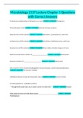 Microbiology 2117 Lecture Chapter 1 Questions with Correct Answers