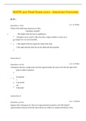 MATH 302 Final Exam 2023 - American University Questions and Answers