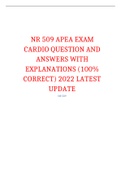 NR 509 APEA EXAM CARDIO QUESTION AND ANSWERS WITH EXPLANATIONS (100% CORRECT) 2023 LATEST UPDATE