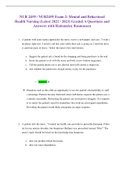 NUR 2459 / NUR2459 Exam 2: Mental and Behavioral Health Nursing (Latest 2022 / 2023) Graded A Questions and Answers with Rationales| Rasmussen