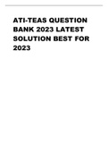 ATI-TEAS QUESTION  BANK 2023 LATEST  SOLUTION BEST FOR  2023