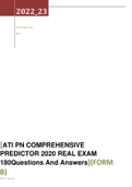 ATI PN COMPREHENSIVE PREDICTOR 2020 REAL EXAM 180 Questions And Answers