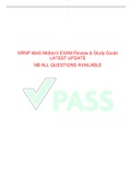 NRNP 6645 Midterm EXAM Review & Study Guide LATEST UPDATE   NB ALL QUESTIONS AVAILABLE