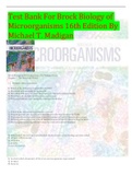 Test Bank For Brock Biology of Microorganisms 16th Edition By Michael T. Madigan